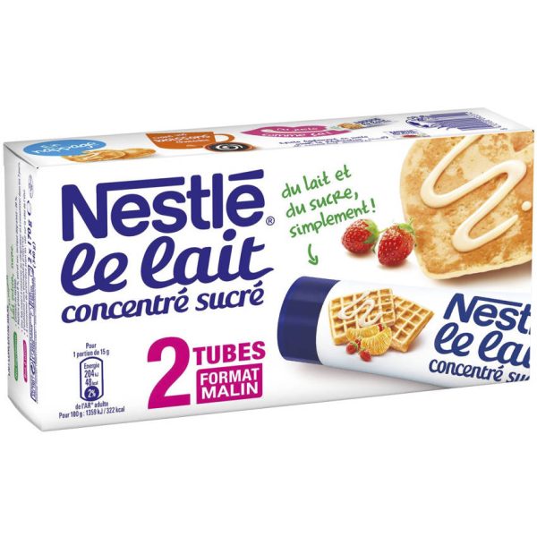 le lait concentré sucré 2 tubes Nestlé