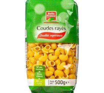 Pâtes coudes rayés 500gr Belle France