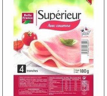 Tranches jambon Avec couenne 180g Belle France