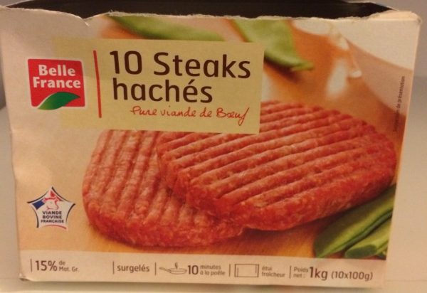 2 Steaks hachés pure viande de bœuf 2x(100g) Belle France