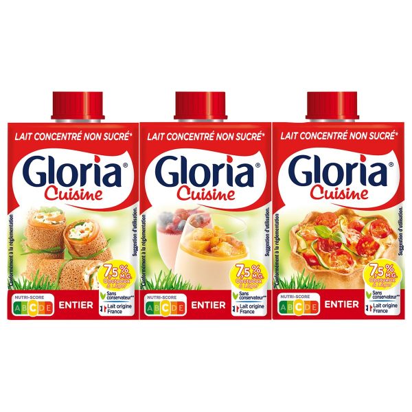 3x Lait concentré Gloria cuisine